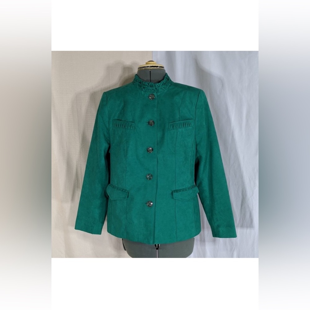 TanJay Vintage Green Blazer Tailored Fit Structured Fabric